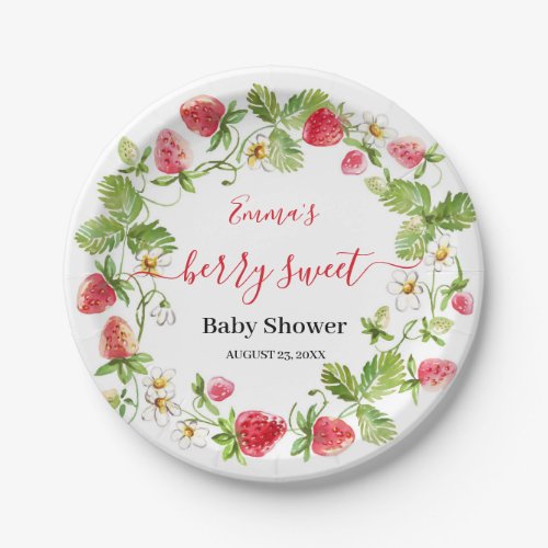 Strawberry Baby Shower Summer Berry Sweet  Paper Plates