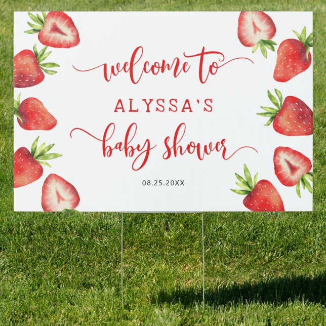 Strawberry Baby Shower Summer Sign (Insitu)