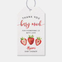 Strawberry Baby Shower Thank You Berry Much Gift Tags