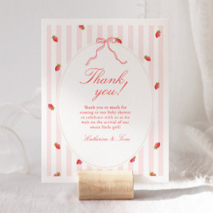 Strawberry Baby Shower Thank You Card