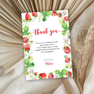 Strawberry Baby Shower Thank You Card