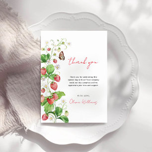 Strawberry Baby Shower Thank You Card