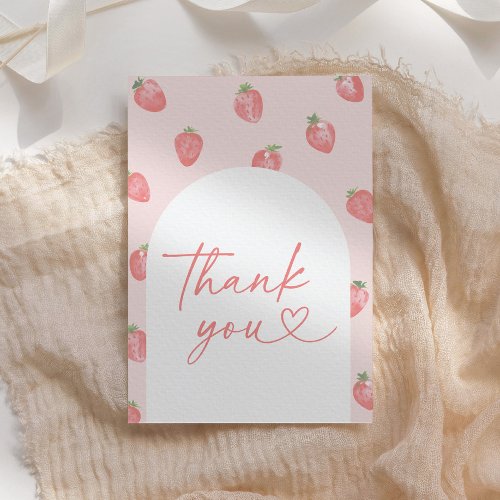 Strawberry Baby Shower Thank You Card