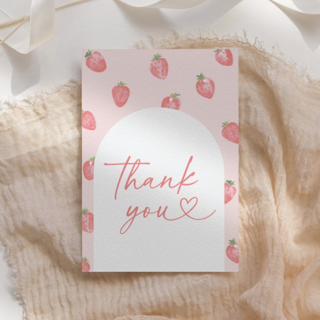 Strawberry Baby Shower Thank You Card (Creator Uploaded)