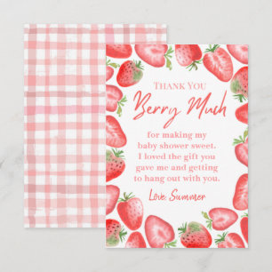Strawberry Baby Shower Thank You Card