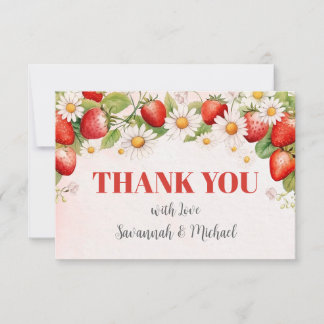 Strawberry Baby Shower Thank You Card