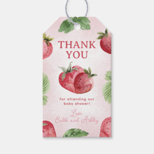 Strawberry Baby Shower Thank You Favor Gift Tags