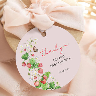 Strawberry Baby Shower Thank You Favor Tags