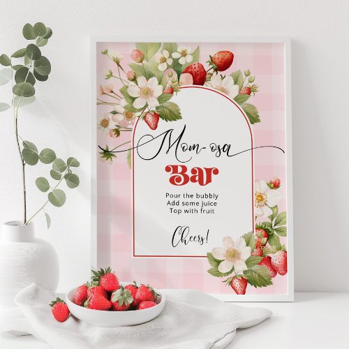 Strawberry baby shower theme Mom_osa bar Poster