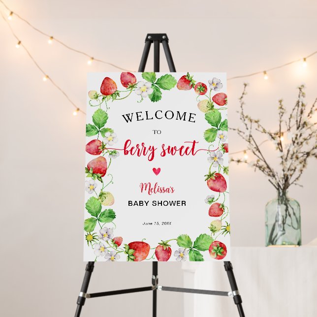 Strawberry Baby Shower Welcome  Foam Board (In Situ (Stand))