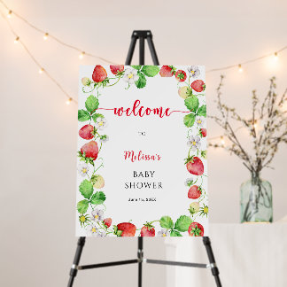 Strawberry Baby Shower Welcome  Foam Board