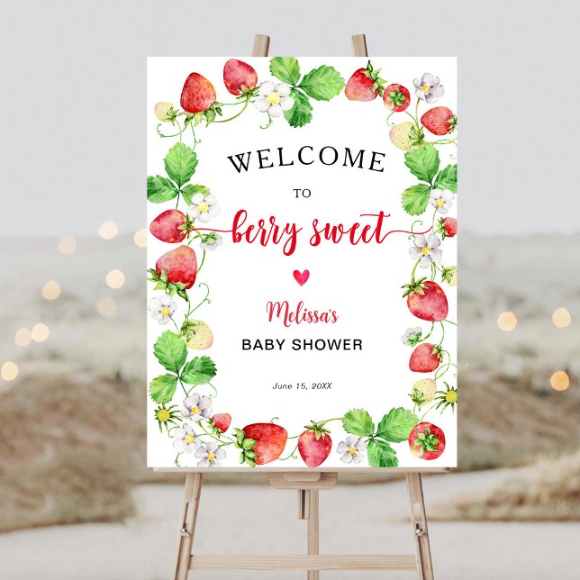 Strawberry Baby Shower Welcome  Foam Board (Creator Uploaded)