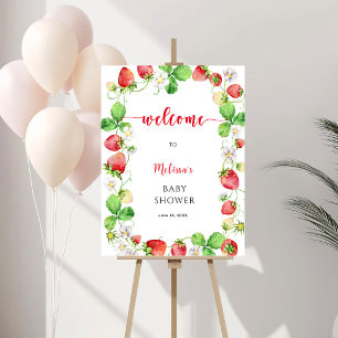 Strawberry Baby Shower Welcome Foam Board