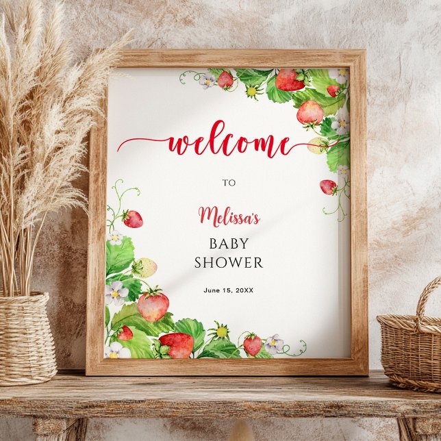 Strawberry Baby Shower Welcome  Poster (Creator Uploaded)