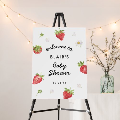 Strawberry Baby Shower Welcome Sign