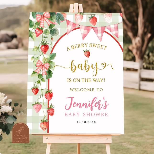 Strawberry Baby Shower Welcome Sign (Creator Uploaded)