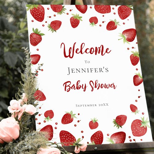 Strawberry Baby Shower Welcome Sign