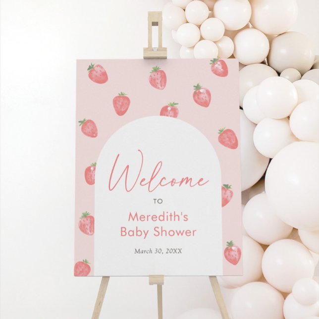 Strawberry Baby Shower Welcome Sign (Creator Uploaded)