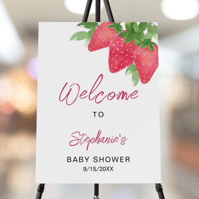 Strawberry Baby Shower Welcome Sign (Creator Uploaded)