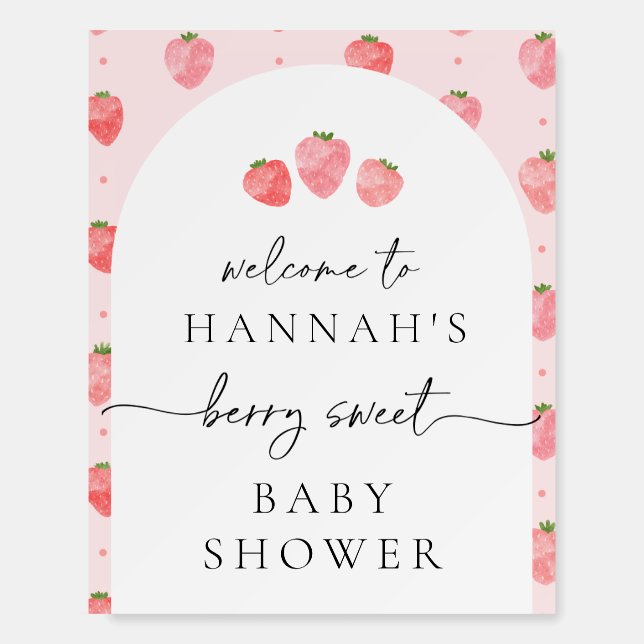 Strawberry Baby Shower Welcome Sign (Front)