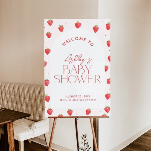 Strawberry Baby Shower Welcome Sign  Berry Sweet 
