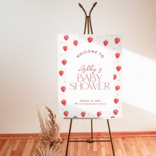 Strawberry Baby Shower Welcome Sign  Berry Sweet 