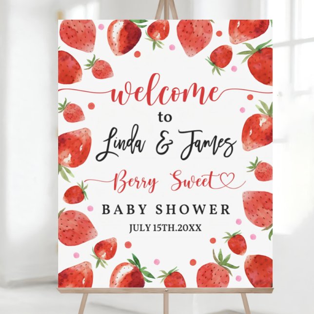 Strawberry baby shower welcome sign Berry Sweet Ba (Creator Uploaded)