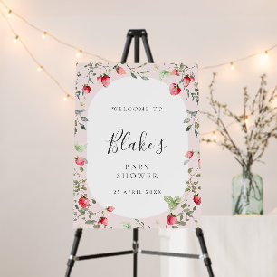 Strawberry Baby Shower Welcome Sign, Berry Sweet Foam Board