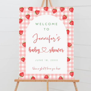 Strawberry Baby Shower Welcome Sign, Berry Sweet  Foam Board