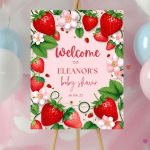 Strawberry Baby Shower Welcome Sign Template BerrY