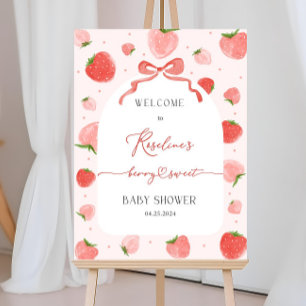 Strawberry Baby Shower Welcome Sign Template EDITA
