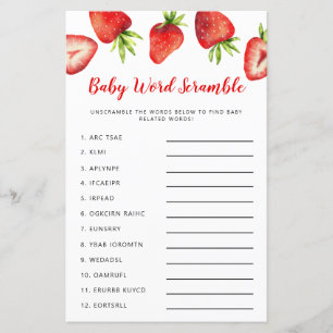 Strawberry Baby Word Scramble Game