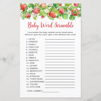 Strawberry Baby Word Scramble game