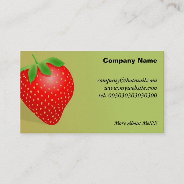 Strawberry Background Business Card (Front)