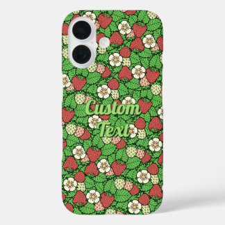 Strawberry Background Pattern iPhone 16 Case