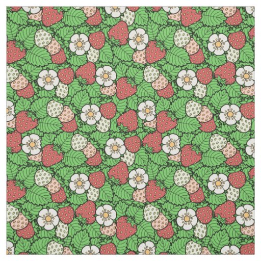 Strawberry Background Pattern Fabric