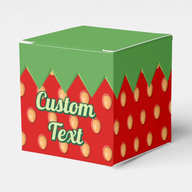 Strawberry Background Pattern Favor Box (Front Side)