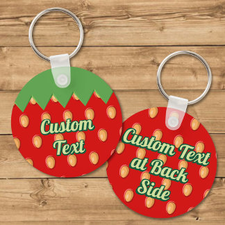 Strawberry Background Pattern Keychain