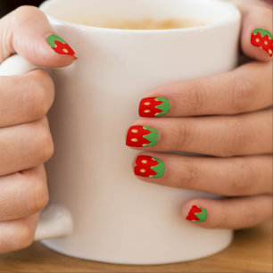 Strawberry Background Pattern Minx Nail Wraps