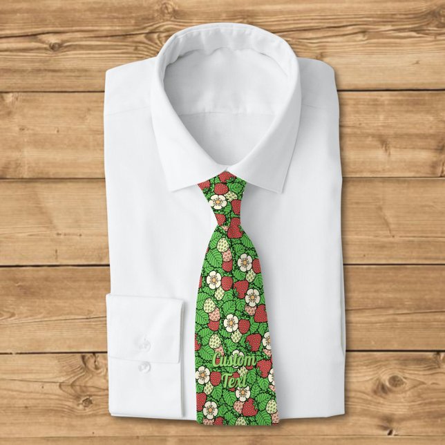 Strawberry Background Pattern Neck Tie (Creator Uploaded)