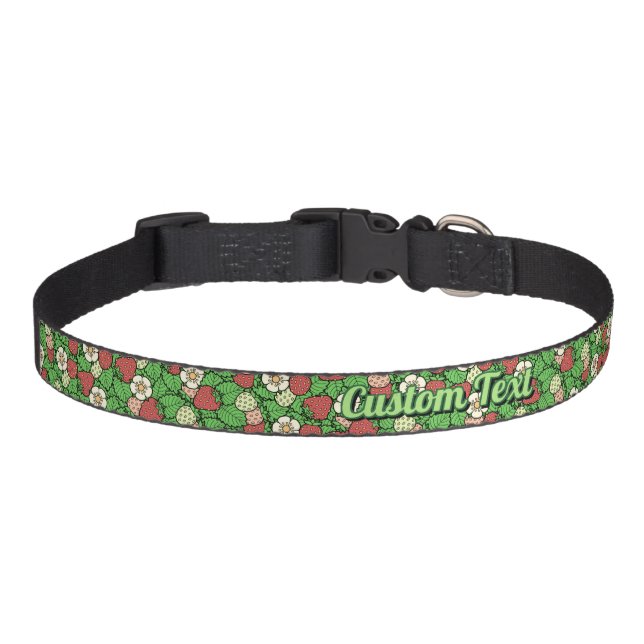Strawberry Background Pattern Pet Collar (Front)