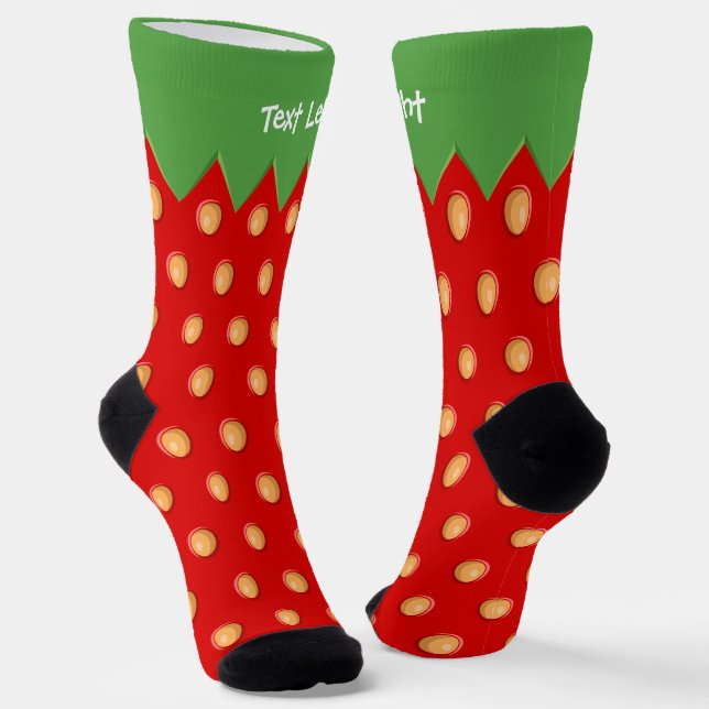 Strawberry Background Pattern Socks (Angled)