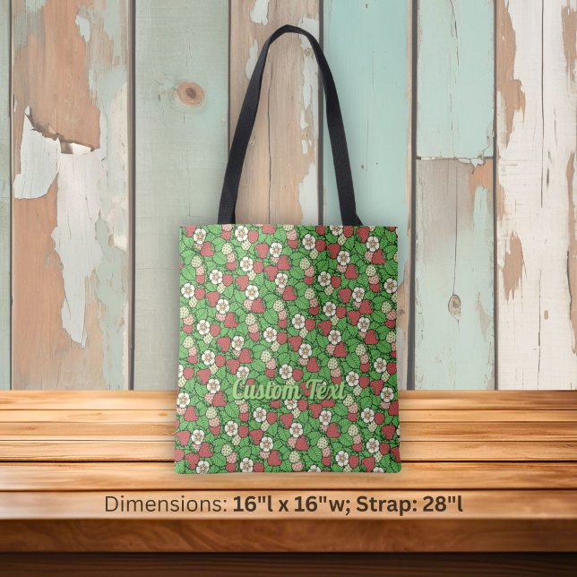 Strawberry Background Pattern Tote Bag (Creator Uploaded)