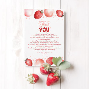 Strawberry Balloons Baby Shower Small Thank You Card