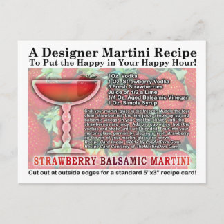 Strawberry Balsamic Martini Recipe Postcard