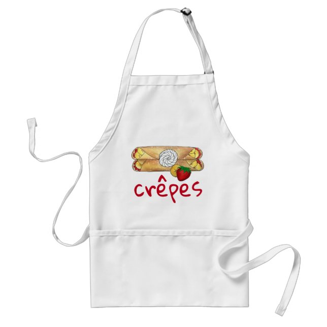 Strawberry Banana Crêpe Pancake French Food Crepes Adult Apron (Front)