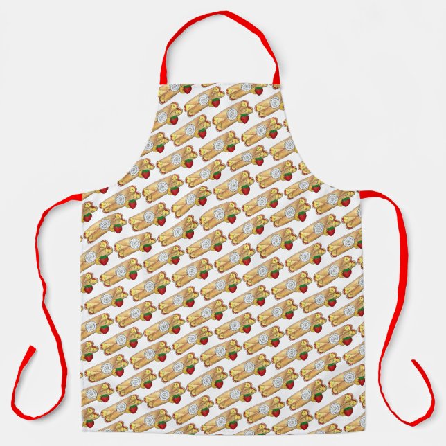 Strawberry Banana Crêpe Pancake French Food Crepes Apron (Front)