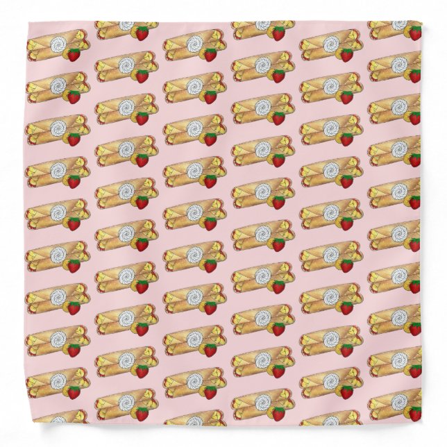 Strawberry Banana Crêpe Pancake French Food Crepes Bandana (Front)