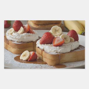 Strawberry & Banana French Toast Rectangular Sticker