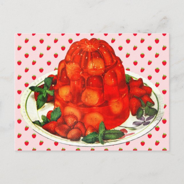 Strawberry-banana jello dessert postcard (Front)